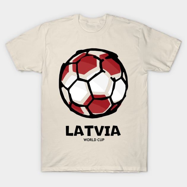 Latvia Football Country Flag T-Shirt by KewaleeTee